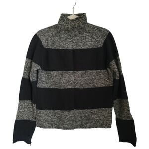 J Crew Sweater Womens S Small Gray Black Turtleneck Long Sleeve